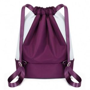 Custom Logo Travel Swimming <b>Drawstring</b> <b>Backpack</b> Lightweight Fitness Sports Yoga String Bag With Shoe Compartment - Product Image 4