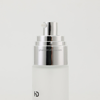 Hot Sale Luxus Silber pumpe und Clear Cover 50 ml Foundation Milchglas flasche