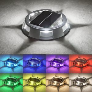 ไฟใต้ดินพลังงานแสงอาทิตย์ 2-in-1 10 โหมด RGB 6 LED กันน้ำ ตัวเรือนอะลูมิเนียมหล่อขึ้นรูป ไฟปักพื้นถนนพลังงานแสงอาทิตย์ สำหรับทางเดินรถ - Product Image 5