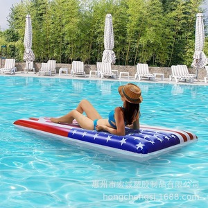 Inflatable Floating Raft 185x110cm American Flag Design Outdoor Beach Pool Float PVC Material Resort Use - Product Image 4
