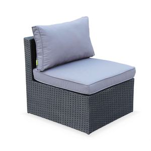 Conjunto de muebles de ratán para exteriores, conjunto de muebles de ratán de 5 asientos con mesa cuadrada de cristal, juego de Patio, 4 Uds. - Product Image 2