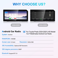 Autoradio Android avec écran Carplay pour Toyota Prado/Land Cruiser/Venza/Tacoma/Alphard/Tundra/Forutner, système multimédia de navigation stéréo