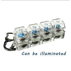 Llavero de teclado Fidget transparente portátil, teclas prensables divertidas, juguete para aliviar el estrés, llavero colgante para Fidget Cube - Product Image 3