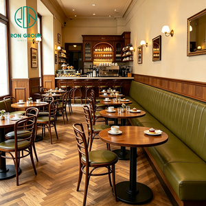 <span class=keywords><strong>Meubles</strong></span> <span class=keywords><strong>de</strong></span> restaurant Ron Group, banquette en forme <span class=keywords><strong>de</strong></span> L sur mesure, chaise rembourrée en cuir, table ronde en bois massif - Product Image 3