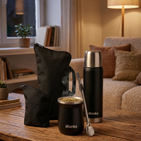 Ensemble thermos isotherme en acier inoxydable de 550 ml avec tasse à maté et bombilla, logo personnalisé, kit Yerba Mate