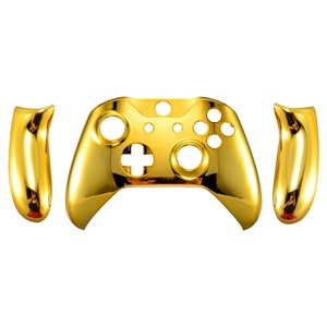 EXtremeRate Chroming Gold Faceplate Cover Front Housing Shell Soft Touch Side <b>Grip</b> for Xbox One X S <b>Controller</b> - Product Image 1