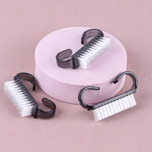 Black Nail Cleaning Brush Small Plastic Handle Brushes <b>Powder</b> <b>Dust</b> Soft Remover Nail Beauty Multi-functional Tools - Product Image 4