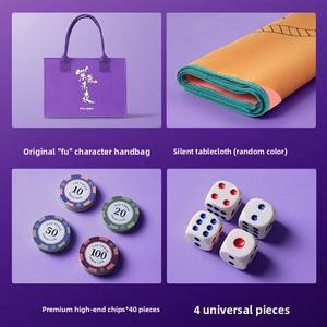Tuiles de Mahjong de grande taille, violettes, Qi Dong Lai, 144 pièces, neuves, authentiques, 40-44mm, sans défauts, monochromes, pour jeu d'échecs et de cartes - Product Image 3
