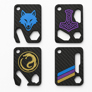 Tùy Chỉnh Titan Sợi Carbon Edc Túi Công Cụ Thẻ CNC Ví Kích Thước Sự Sống Còn Công Cụ Với Hex Bit Và Keychain Lỗ - Product Image 4