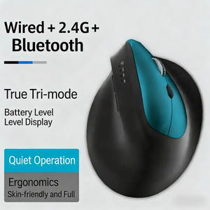 Mouse Ergonómico Vertical Inalámbrico 2.4G de Modo Dual con Retroiluminación RGB para Juegos, Alimentado por Batería para PC y Laptops - Product Image 5