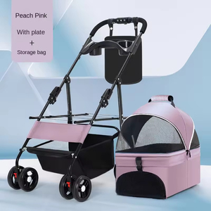 <span class=keywords><strong>Carrito</strong></span> de Lujo para Mascotas, Plegable, Transportador de Perros, Cochecito de Cuatro Ruedas, Silla de Paseo Portátil para Viajes al Aire Libre para Mascotas Pequeñas - Product Image 6