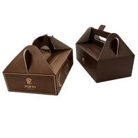 Boîte à pâtisserie effet dorure à chaud, boîte en carton doré, boîte cadeau haut de gamme, emballage en carton doré pour friandises avec poignée