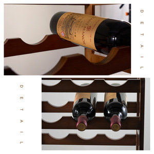 Exhibidor de Vino de Madera al por Mayor, Panel Superior de Aluminio, Decoración Moderna para el Hogar, Cocina, Comedor, Bar, Elegante Exhibidor de Vino de Mesa - Product Image 6