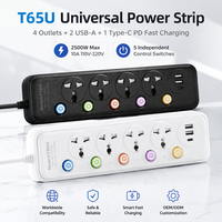 Stop Kontak Listrik Universal 5 Lubang dengan Dual USB Charging, Saklar Independen, Kabel Ekstensi, dan Kabel Khusus untuk Rumah Kaca