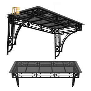<span class=keywords><strong>Auvent</strong></span> pare-soleil en fer forgé et en verre de style moderne, sur mesure et de haute qualité, <span class=keywords><strong>pour</strong></span> l'entrée d'une villa extérieure - Product Image 2