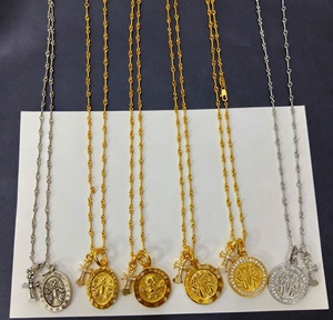 Collier pendentif croix CH Chrome Hearts en zircon pour hommes et femmes, plaqué or et <span class=keywords><strong>argent</strong></span>, chaîne tendance en alliage de cuivre, cadeau vintage - Product Image 1