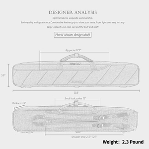 Étui de transport pour queue de billard, échantillon gratuit, peut contenir 4 queues et 4 shafts, étui rembourré pour queue de billard avec plusieurs poches - Product Image 4