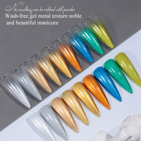 VINIMAY Paleta de 9 Colores Metálicos para Arte de Uñas Diseños en Gel para Salón Esmalte en Gel de Transferencia Gel de Relieve Kit de Pintura de Uñas para Mezclar y Combinar