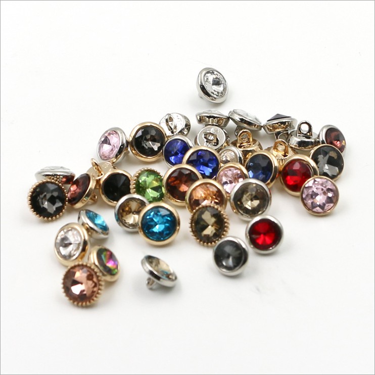 Заводские Модные металлические пуговицы с кристаллами, каменные пуговицы, оптовая продажа металлических пуговиц с хвостовиком под заказ