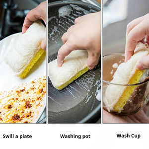 <b>Wood</b> pulp cotton loofah cloth dishwashing cloth for kitchen cleaning loofah <b>slices</b> - Product Image 5