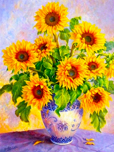Vente en gros 5D DIY 30*40cm diamant peinture carré perceuse point de croix image de strass tournesol et papillon pour la décoration intérieure - Product Image 6