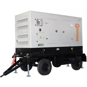 Alternator Silent Mobile trailer type diesel power generators Genset 20kw to 200kw with wheels and canopy