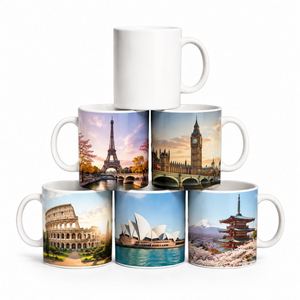 Taza de Cerámica de 11 oz Personalizada con Sublimación, Impresión Personalizada con Logotipo de Monumento Urbano, Regalo de Viaje, Taza de Porcelana al por Mayor - Product Image 1
