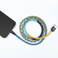 Kabel USB Desain Terbaru 2025, Stylish, Pengisian Cepat USB-A untuk iPhone, Bersertifikasi MFi, Konduktor Tembaga Murni Berlapis Nilon, 1M/2M