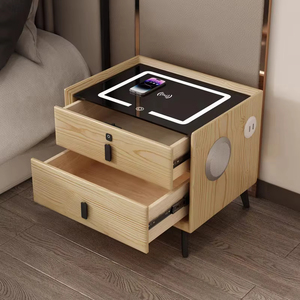 Mesita de Noche Inteligente Meida <span class=keywords><strong>EIDA</strong></span> con 2 Cajones, Carga Inalámbrica, Almacenamiento con Cerradura, Estilo Moderno Minimalista, Color Blanco, Ensamblada para Dormitorio - Product Image 5