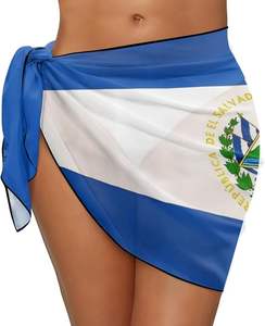 Faldas y blusas de Chifón con estampado de bandera de país, ropa de playa de moda de El Salvador para mujer, Bikini de Jamaica - Product Image 4