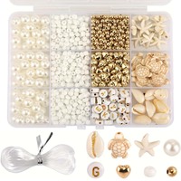 Lot de perles d'espacement en acrylique en gros, 12 compartiments, breloques perle, tortue, étoile de mer pour bijoux, approvisionnement en gros direct usine