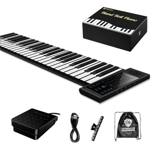 Clavier électronique Terence 128 Rhythmstones 61 touches avec écran LED, fonction <span class=keywords><strong>MIDI</strong></span>, 14 morceaux de démonstration, conception pliable et enroulable - Product Image 2