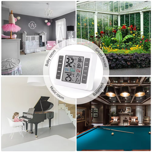カスタムロゴ入りデジタルLCD温度湿度計、卓上/壁掛け式、プラスチック製、屋内用、温度計、温度表示、磁石付き - Product Image 6