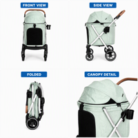 Poussette pliable pour animaux de compagnie One-Touch X1, poussette pour chien et chat avec roues amortissantes, double porte-gobelets, pare-soleil, capacité de charge de 30 kg