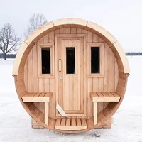 Sauna Inframerah Kayu Solid Modern Kustom Fenya untuk 2 Orang dengan Pintu Samping - Penggunaan di Villa