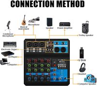 Console de mixage audio professionnelle en gros, mise à jour 5 canaux pour les fonctions Bluetooth et MP3 avec mini mixeur DJ USB à prix avantageux