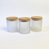 Pot à bougie vintage transparent givré noir mat blanc en verre 8 oz 10 oz avec couvercles pour faire des bougies