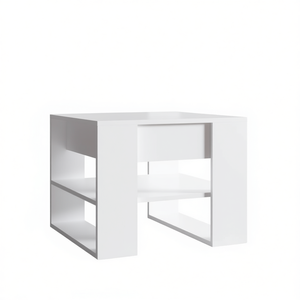 Mesa de Centro de Madera Sintética Blanca con Almacenamiento, Diseño Moderno y Minimalista, Muebles para Sala de Estar - Product Image 1