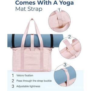 Sac de sport pour yoga, sac à bagages, sac à main de grande capacité, en tissu nylon, simple, léger, pour les voyages de courte distance - Product Image 1