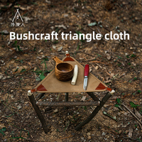 Chaise de pêche en toile cirée pour la survie en plein air, tabouret triangulaire portable et léger, coussin de siège en toile fait à la main