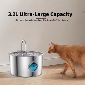 Bebedero Automático para Mascotas, Duradero, con LED, Impermeable, de Acero Inoxidable, con Fuente de Alimentación Recargable, Diseño de Flor - Product Image 3