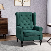 Fauteuil moderne à dossier haut, durable, capitonné, avec accoudoirs, en tissu, pour salon ou chambre à coucher