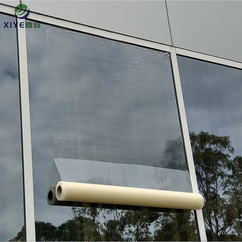 Kapı çerçevesi ve 1.5 için özel pe film plastik pencere camı mm şeffaf koruma filmi
