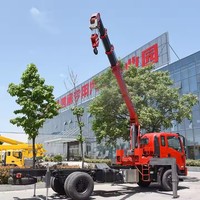 Grue télescopique montée sur camion Isuzu Foton SHACMAN 12 tonnes, commande sans fil, moteur Weichai, haute efficacité, 9m max.