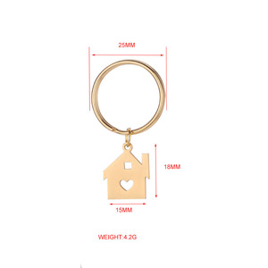 Portachiavi a forma di <span class=keywords><strong>casa</strong></span> in acciaio inossidabile in metallo Non appannato - Product Image 2