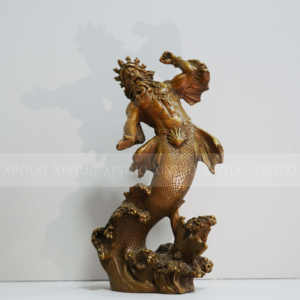 Gran escultura de bronce de Poseidón, majestuosa figura mitológica greco-romana decoración de escritorio - Product Image 3