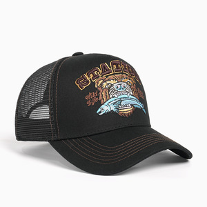 Unisex Cotton Trucker Hat Mesh Back Snapback <b>Cap</b> Gorra De Camionero Bordada Adjustable Sunshade Summer Headwear for <b>Hiking</b> - Product Image 2