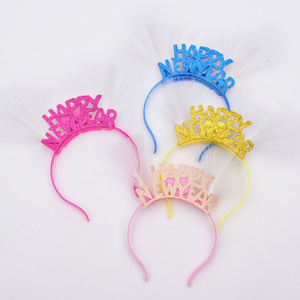 Feliz Año Nuevo LED Hair Hoop Corona digital Diadema brillante para fiesta de Nochevieja Fibra intermitente <span class=keywords><strong>Precio</strong></span> de fábrica Graduación - Product Image 5