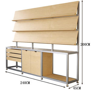 Алюминиевый профиль, витрина из березовой древесины, напольная, простая и современная многоярусная полка и стеллаж для демонстрации товаров - Product Image 5