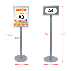 <span class=keywords><strong>Support</strong></span> de sol à hauteur fixe avec cadre à clipser pour contrats, menus, promotions, formats A3 et A4 - Product Image 5